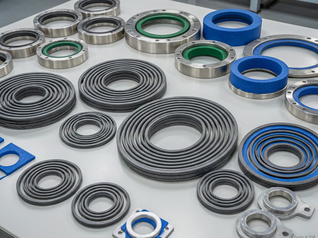 Spiral wound gaskets with inner and outer rings in various diameters